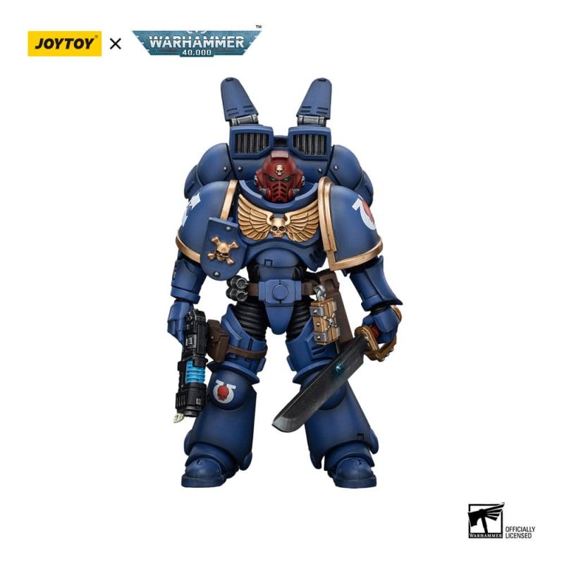 Warhammer 40k Action Figure 1/18 Ultramarines Jump Pack Intercessors Sergeant With Plasma Pistol And