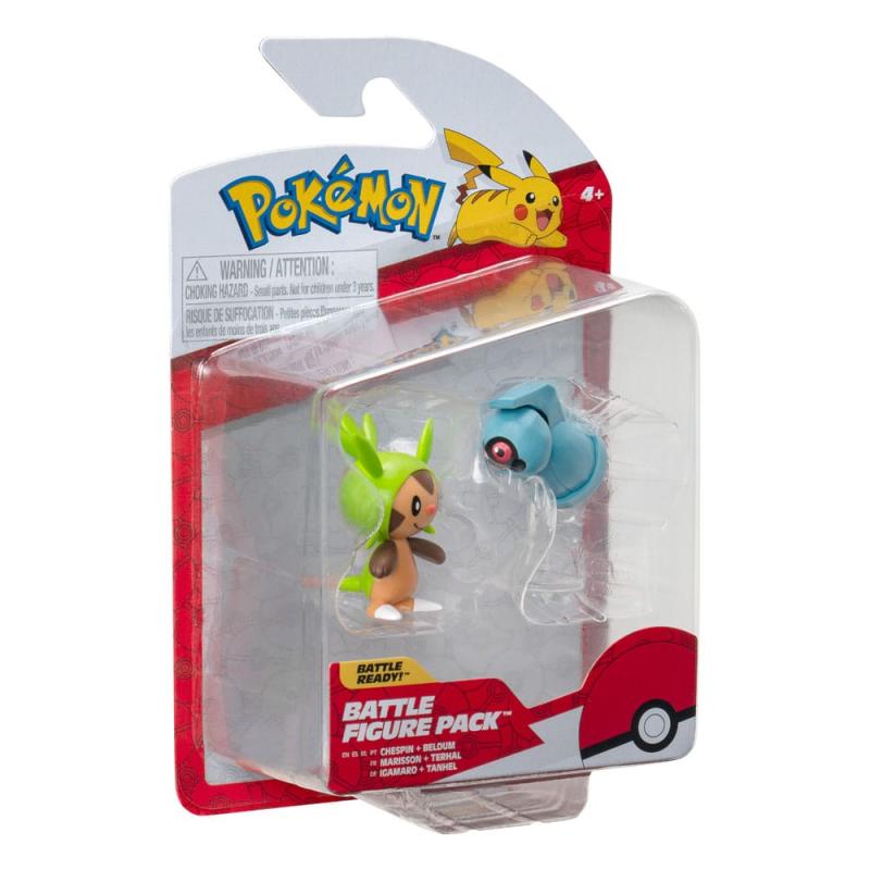 Pokémon Battle Figure First Partner Set Figure 2-Pack Chespin, Beldum 5 cm