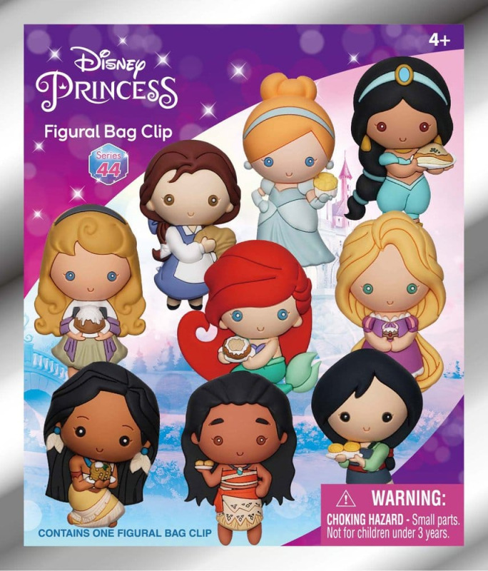 Disney 3D PVC Bag Clips Princess with Food Serie 44 Display (24) 2