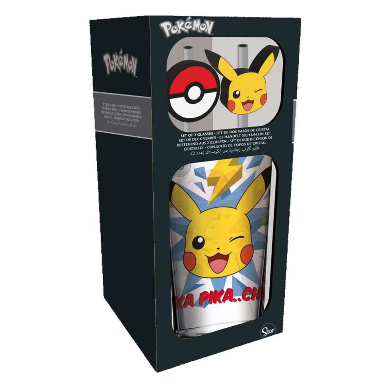 Pokémon Glass Tumbler with Straws Pikachu