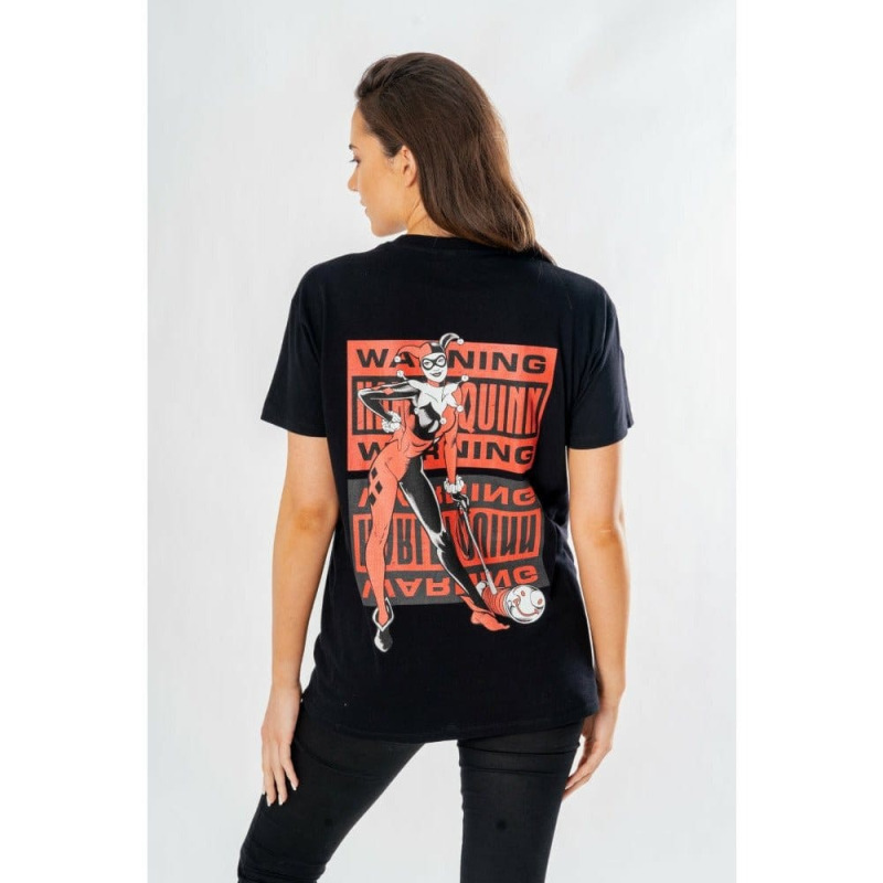 DC Comics T-Shirt Harley Quinn Front Back Warning Size XL 2
