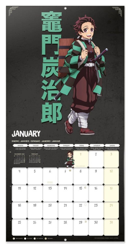 Demon Slayer 2027 Wall Calendar 30 x 30 cm 2