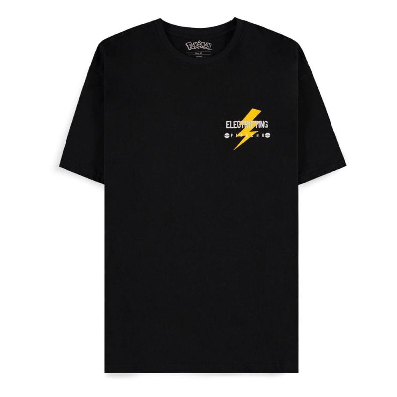 Pokemon T-Shirt Black Pikachu Electrifying Line-art Size XXL