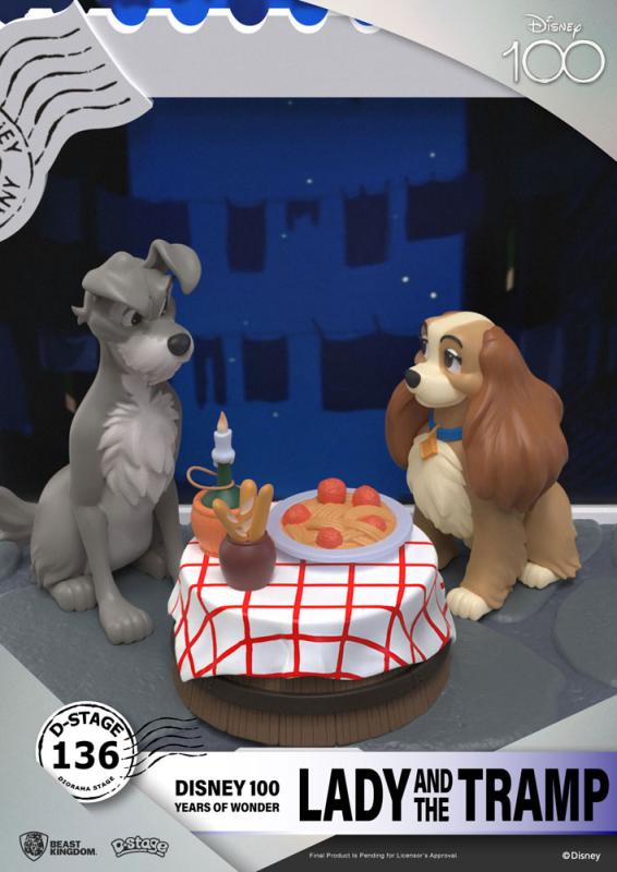 Disney 100th Anniversary D-Stage PVC Diorama Lady And The Tramp 12 cm