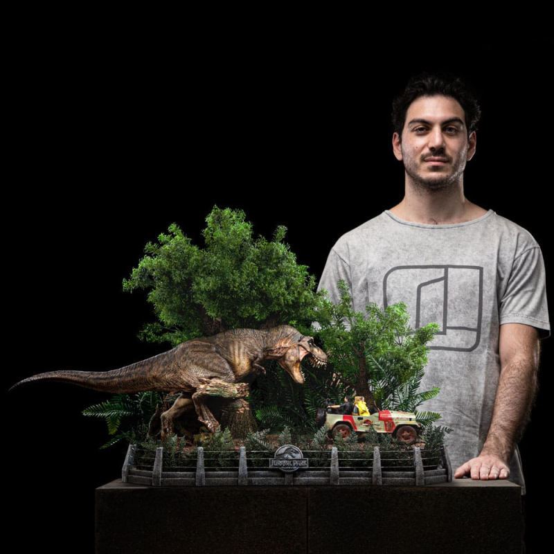 Jurassic Park Demi Art Scale Statue 1/20 T-Rex Chase 30 cm 14