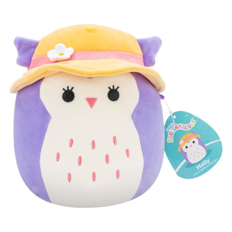 Squishmallows Plush Figure Purple Owl with Sun Hat Holly 18 cm