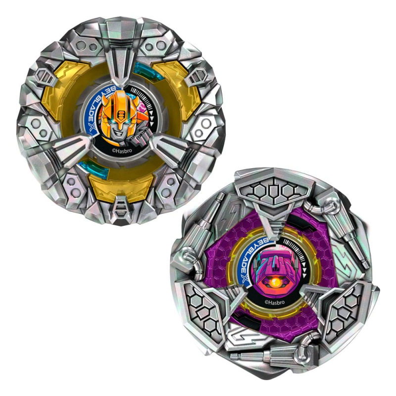 Beyblade X and Transformers Collab Bumblebee 3-60GP vs. Shockwave 5-80O 1