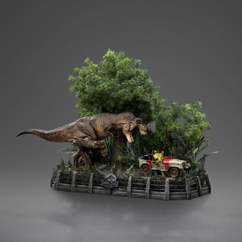 Jurassic Park Demi Art Scale Statue 1/20 T-Rex Chase 30 cm 10