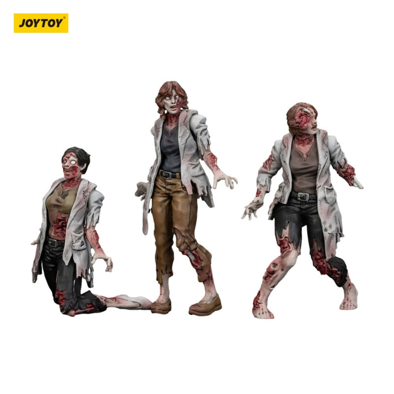 Zombie Dark Source Action Figures 3-Pack Scientists (Female) 8 cm 9