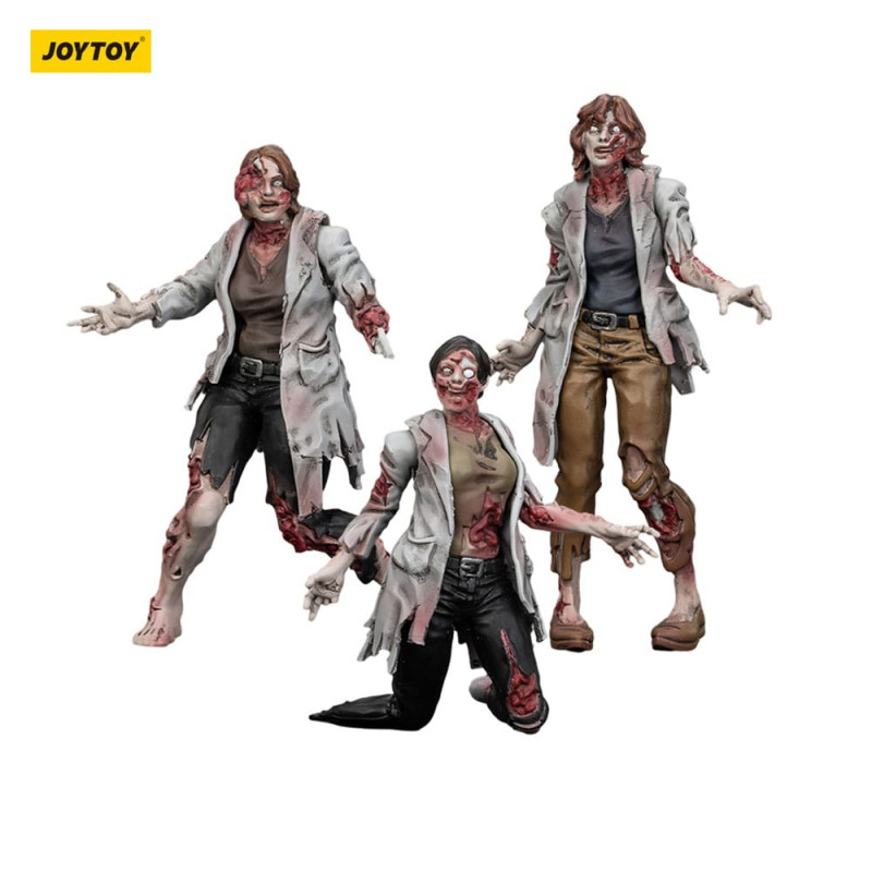 Zombie Dark Source Action Figures 3-Pack Scientists (Female) 8 cm 8