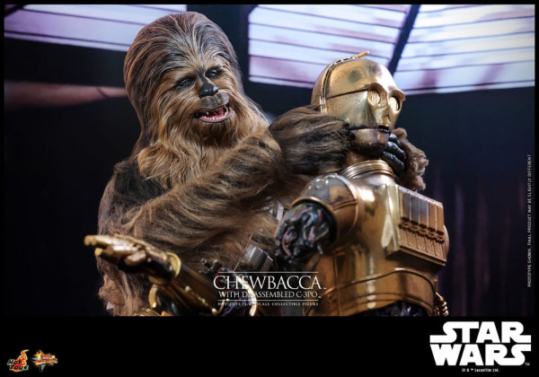 Star Wars Episode V Movie Masterpiece Action Figure 1/6 Chewbacca with Disassembled C-3PO 36 cm 3
