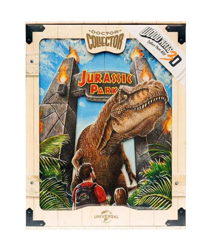 Jurassic Park WoodArts 3D Wooden Wall Art Rex Attack 30 x 40 cm 2
