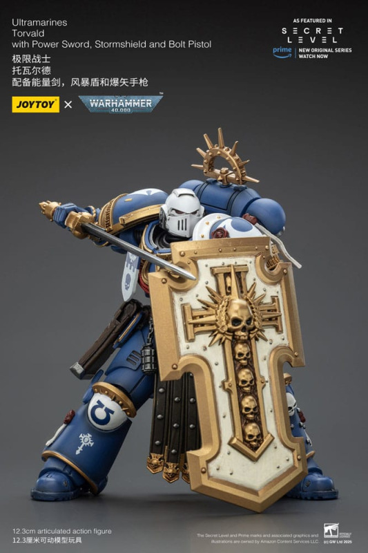Warhammer 40,000 Action Figure Ultramarines Torvald with Power Sword, Stormshield and Bolt Pistol 13 7