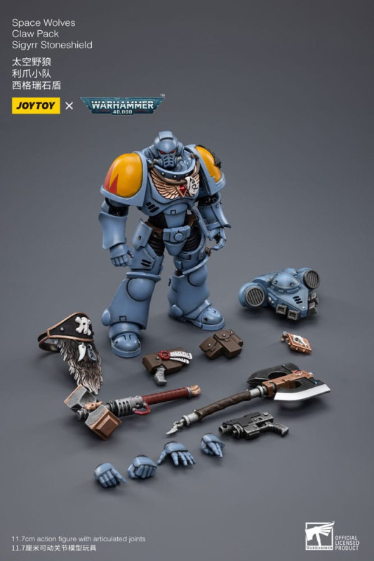 Warhammer 40k Action Figure 1/18 Space Wolves Claw Pack Sigyrr Stoneshield 12 cm 9