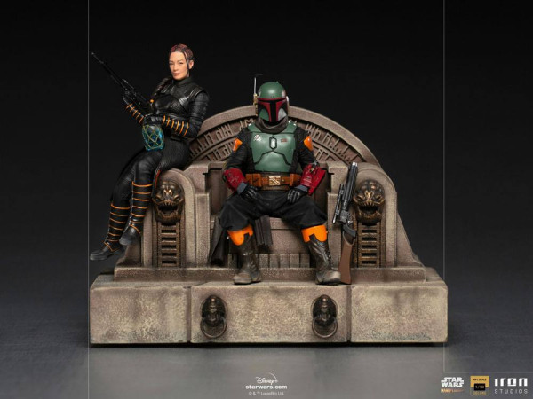 Star Wars The Mandalorian Deluxe Art Scale Statue 1/10 Boba Fett & Fennec on Throne 23 cm 1