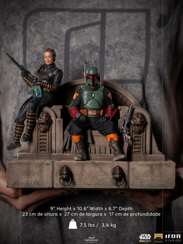 Star Wars The Mandalorian Deluxe Art Scale Statue 1/10 Boba Fett & Fennec on Throne 23 cm 13