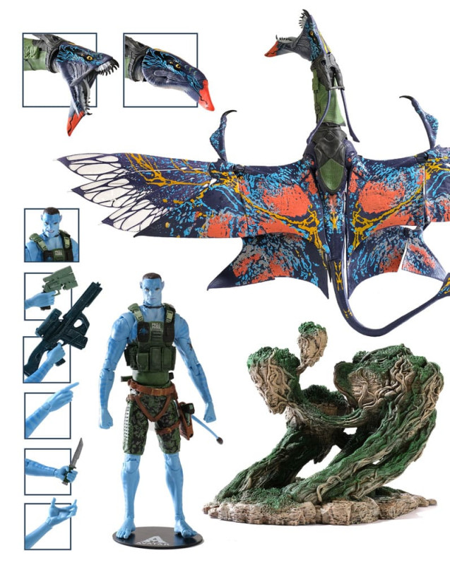 Avatar: The Way of Water Action Figure Recom Quaritch & RDA Banshee (Gold Label) 1