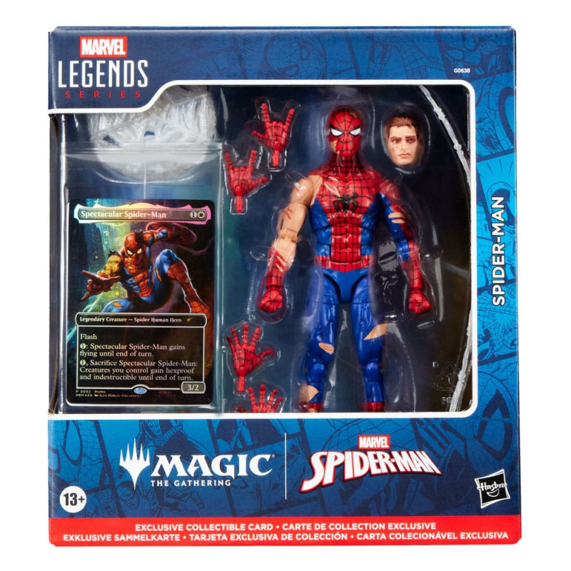 Marvel Legends Magic: The Gathering Action Figure Battle-Damaged Spider-Man (plus Exclusive Foil Car 2