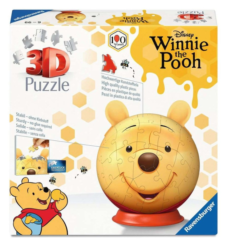 Winnie the Pooh 3D Jigsaw Puzzle Ball with Ears (77 Pieces) 1
