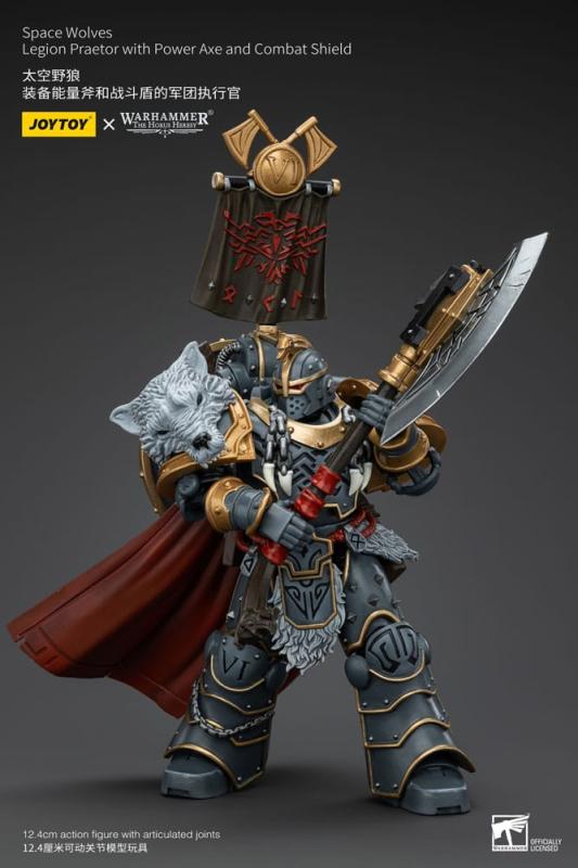 Warhammer The Horus Heresy Action Figure 1/18 Space Wolves Legion Praetor with Power Axe and Combat 5