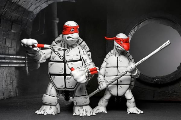 Teenage Mutant Ninja Turtles (Mirage Comics) Action Figures 2-Pack Black and White First Turtles 18 6