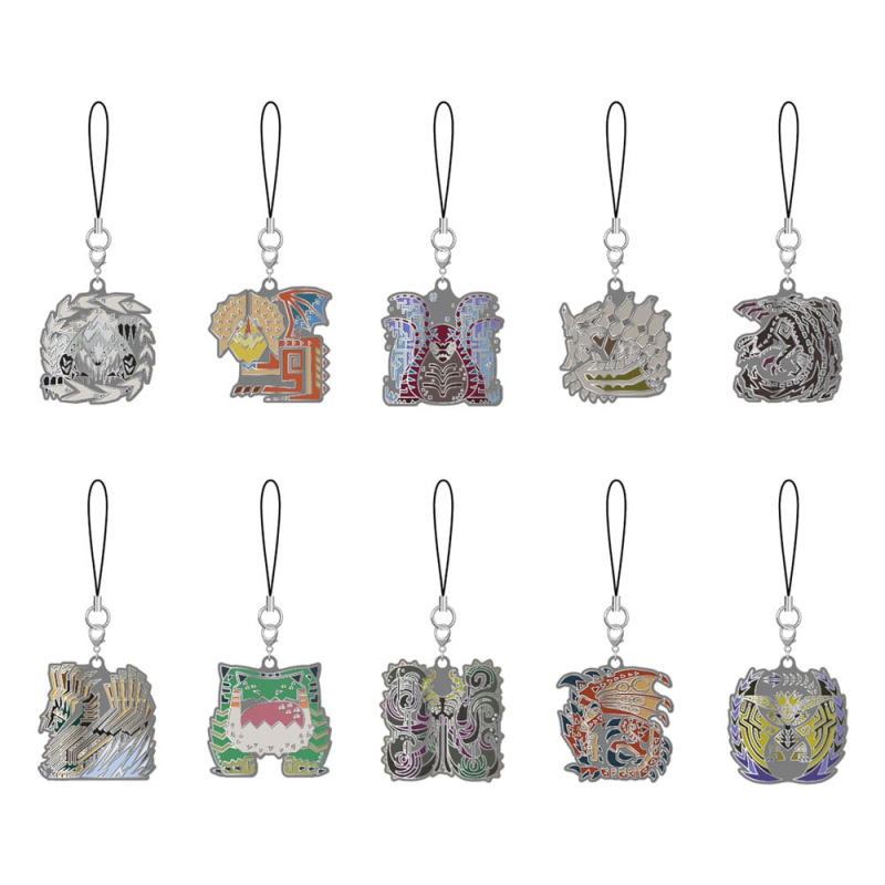 Monster Hunter Wilds Metal Keychain Monster icon Blind Box Assortment (10)