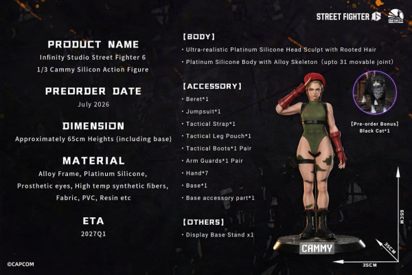 Street Fighter 6 Silicone Action Figure 1/3 Cammy 65 cm 1