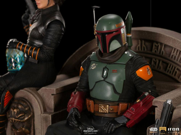 Star Wars The Mandalorian Deluxe Art Scale Statue 1/10 Boba Fett & Fennec on Throne 23 cm 10