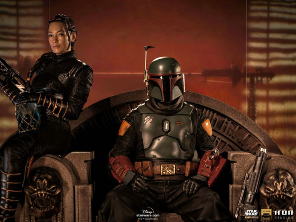 Star Wars The Mandalorian Deluxe Art Scale Statue 1/10 Boba Fett & Fennec on Throne 23 cm 12