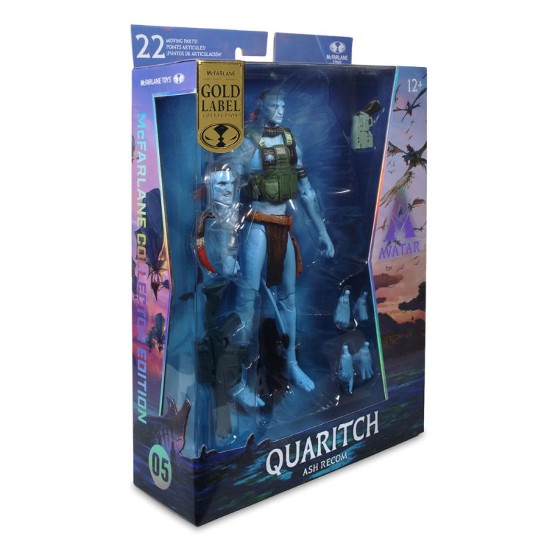 Avatar: Fire and Ash Action Figure Quaritch (Ash Recom) (Gold Label) 18 cm 8