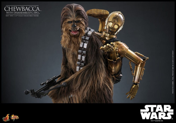 Star Wars Episode V Movie Masterpiece Action Figure 1/6 Chewbacca with Disassembled C-3PO 36 cm 2