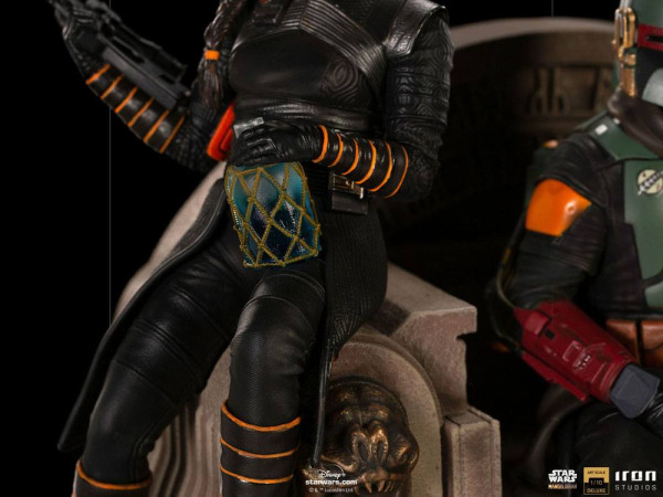Star Wars The Mandalorian Deluxe Art Scale Statue 1/10 Boba Fett & Fennec on Throne 23 cm 9