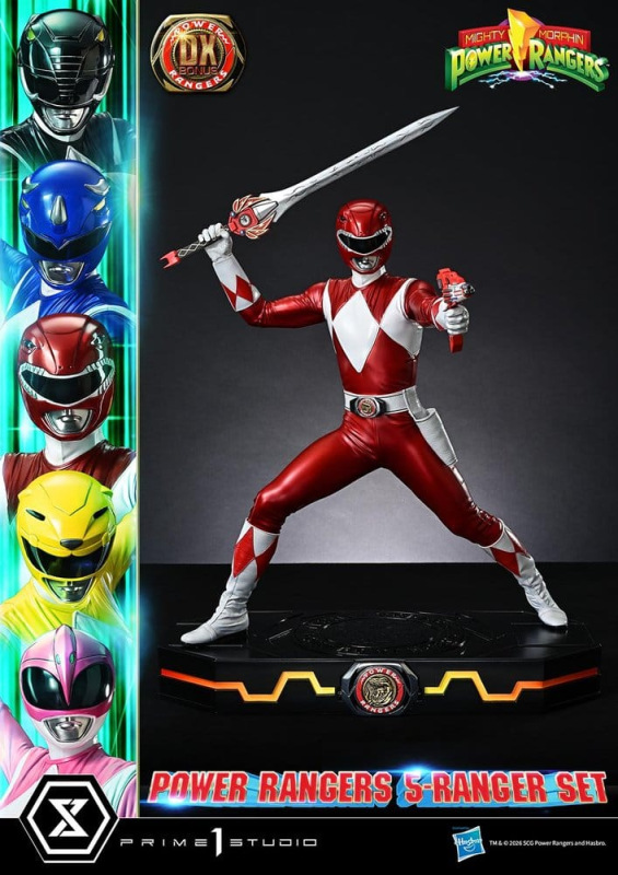 Mighty Morphin Power Rangers Premium Masterline Set of 5 Statues 1/4 Deluxe Bonus Version 62 cm 2