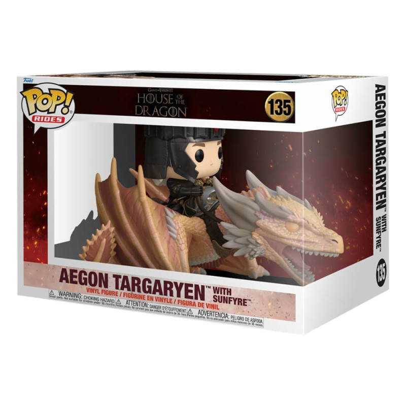 House of the Dragon POP! Rides Vinyl Figure Aegon Targaryen w/ Sunfyre 14 cm 1