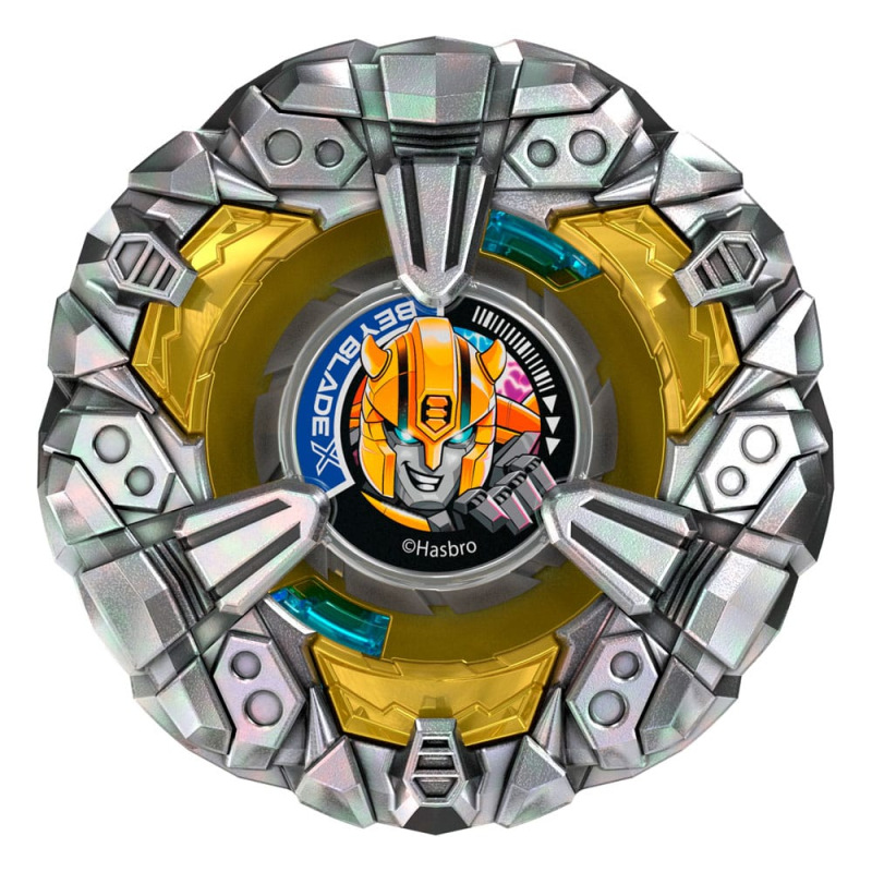 Beyblade X and Transformers Collab Bumblebee 3-60GP vs. Shockwave 5-80O 4