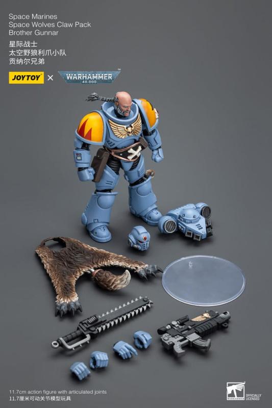 Warhammer 40k Action Figure 1/18 Space Marines Space Wolves Claw Pack Brother Gunnar 12 cm