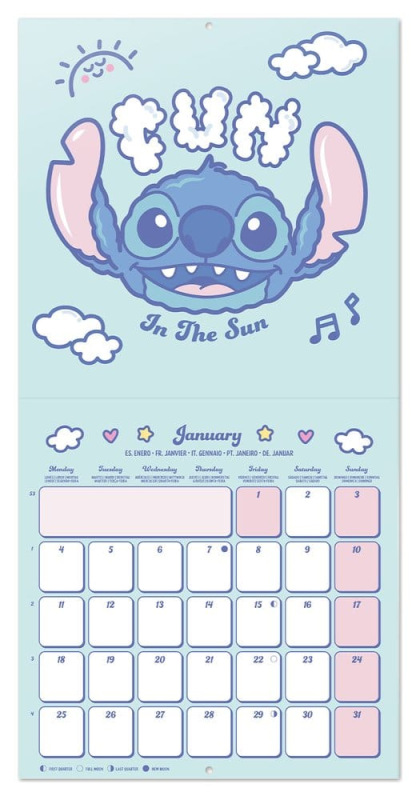 Disney Stitch 2027 Wall Calendar 30 x 30 cm 2