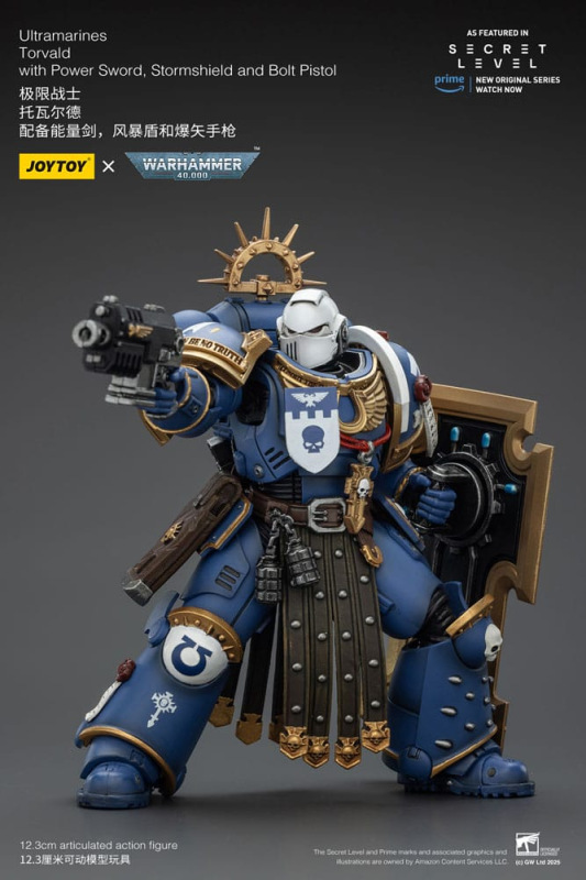 Warhammer 40,000 Action Figure Ultramarines Torvald with Power Sword, Stormshield and Bolt Pistol 13 6