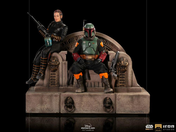 Star Wars The Mandalorian Deluxe Art Scale Statue 1/10 Boba Fett & Fennec on Throne 23 cm 2