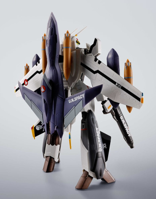 Macross 7 Hi-Metal R Action Figure VF-0S Phoenix (Roy Focker Use) & QF-2200D-B Ghost Set 14 cm 4