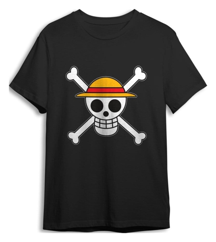 One Piece T-Shirt Skull Black Size L 1