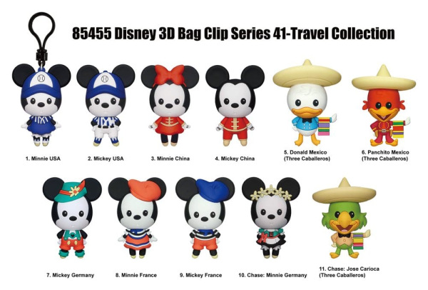Mickey & Minnie Around the World 3D PVC Bag Clips Series 1 Blind Bag Display (24) 1