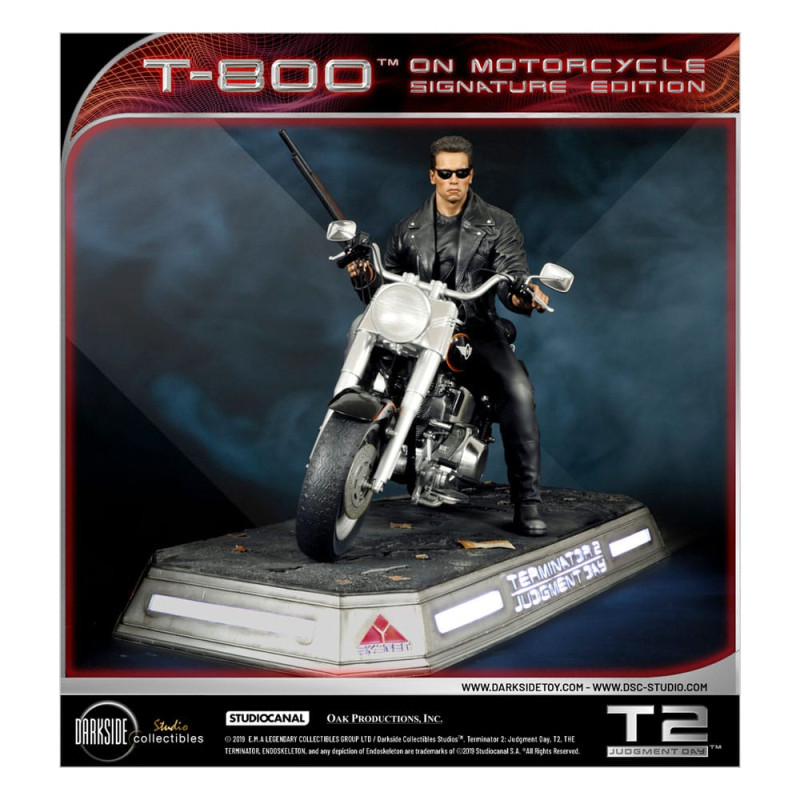 Terminator 2 Statue T-800 On Motorcycle Limited Signature Edition Exclusive 70 cm 12