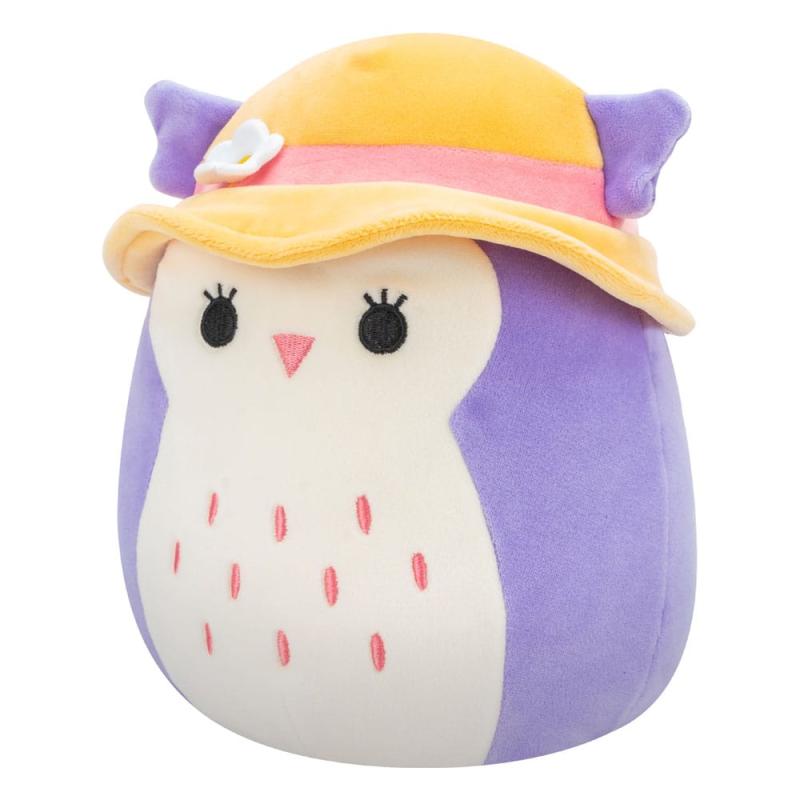 Squishmallows Plush Figure Purple Owl with Sun Hat Holly 18 cm