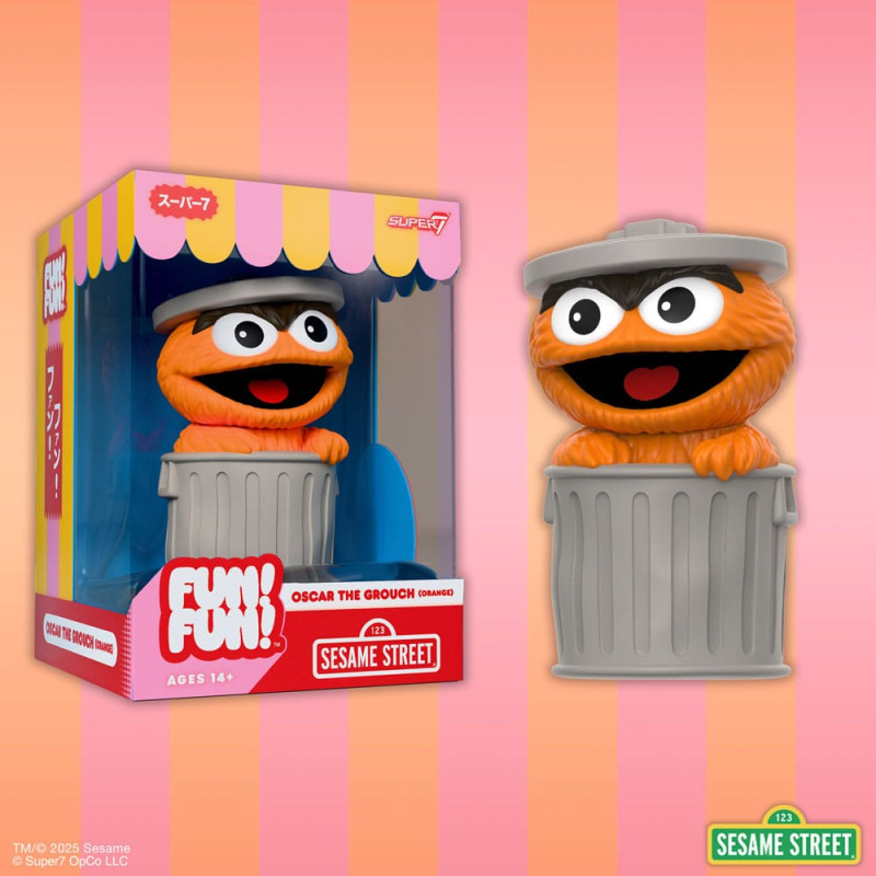 Sesame Street FUN! FUN! Vinyl Action Figure Oscar the Grouch (Orange) 13 cm 3