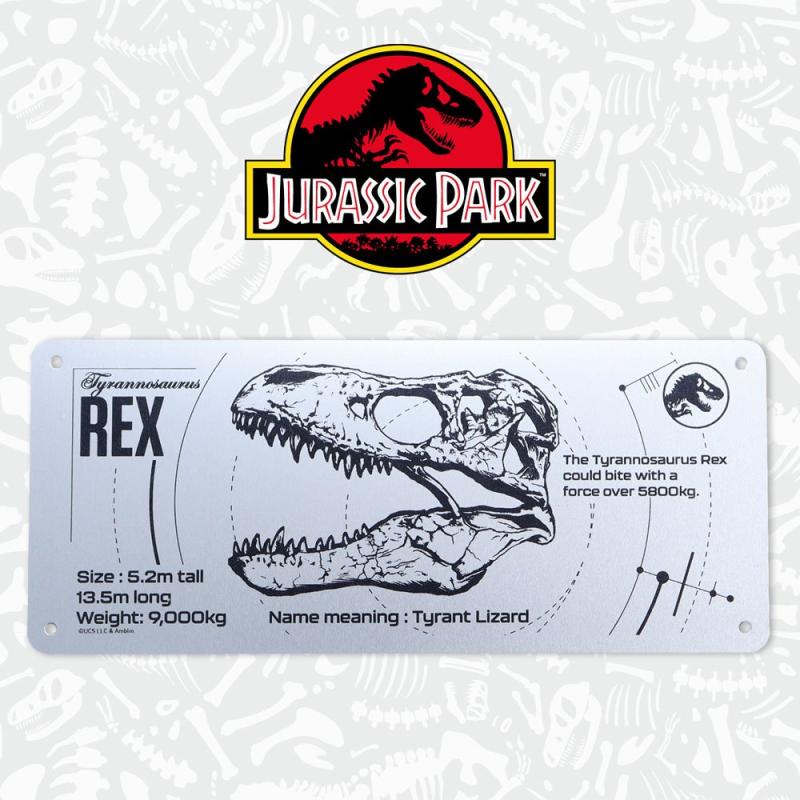 Jurassic Park Tin Sign T-Rex Schematic