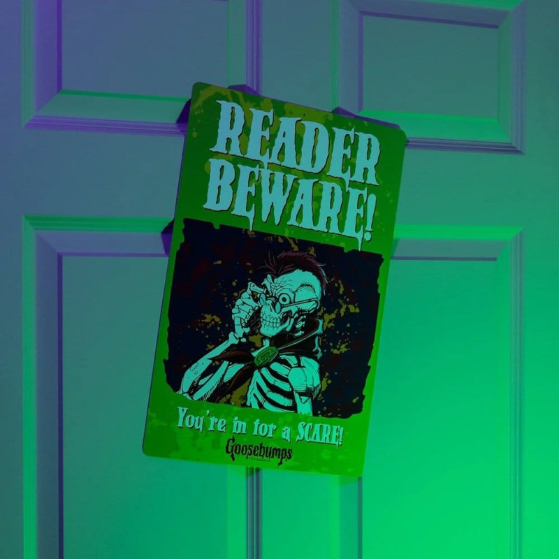Goosebumps Metal Sign Reader Beware 1