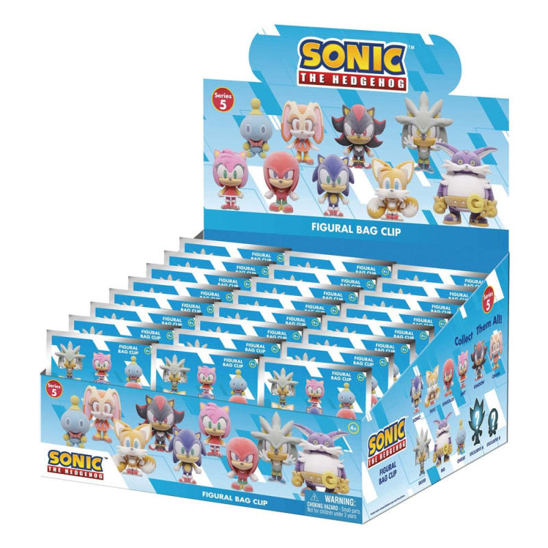 Sonic the Hedgehog PVC Bag Clips Flocking Series 5 Display (24)