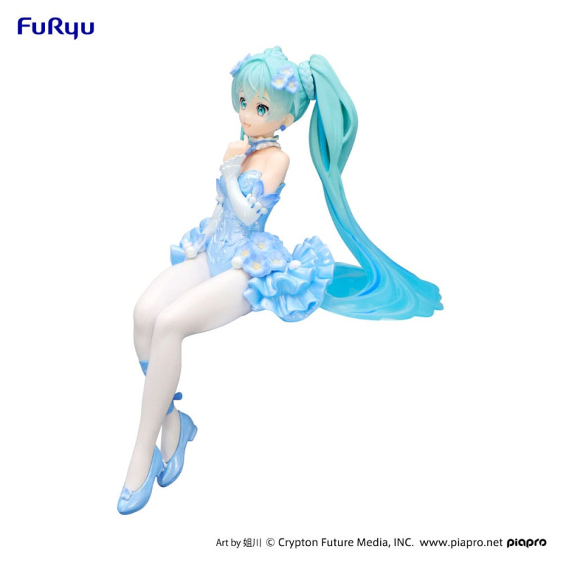Hatsune Miku Noodle Stopper PVC Statue Flower Fairy Nemophila Pail Blue Color Ver. 15 cm 1