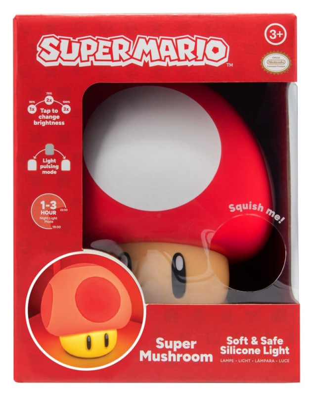 Super Mario SquishyGlo Silicon Light Super Mushroom Rechargeable 15 cm 3